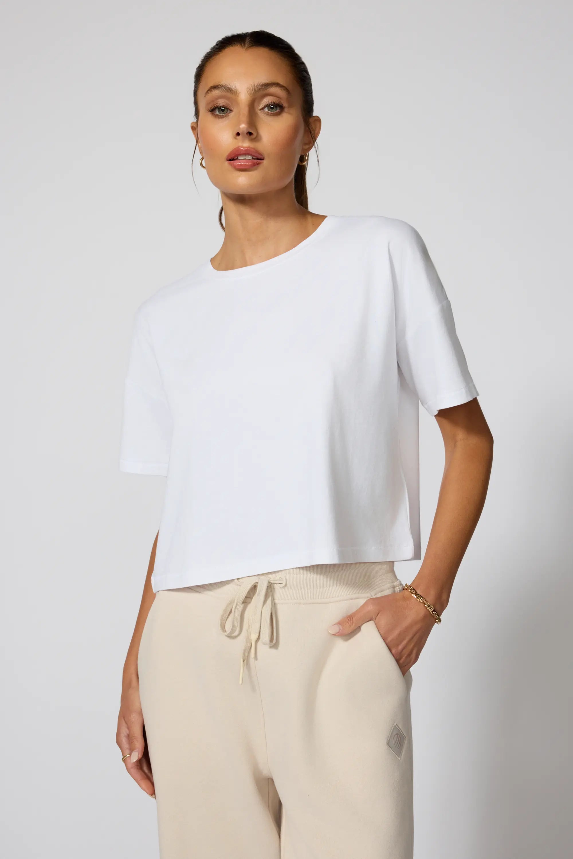 Pima Cotton Boyfriend Tee - Brilliant White