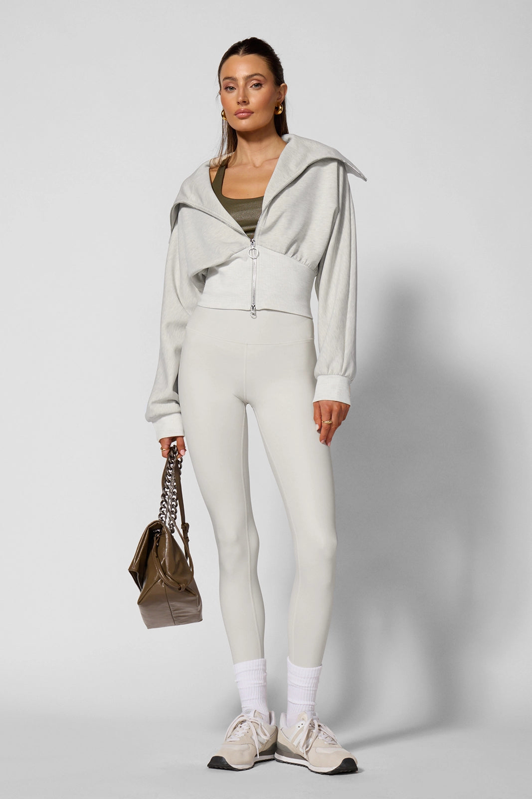 Dreamweave™ Corset Full Zip - Htr Moonbeam