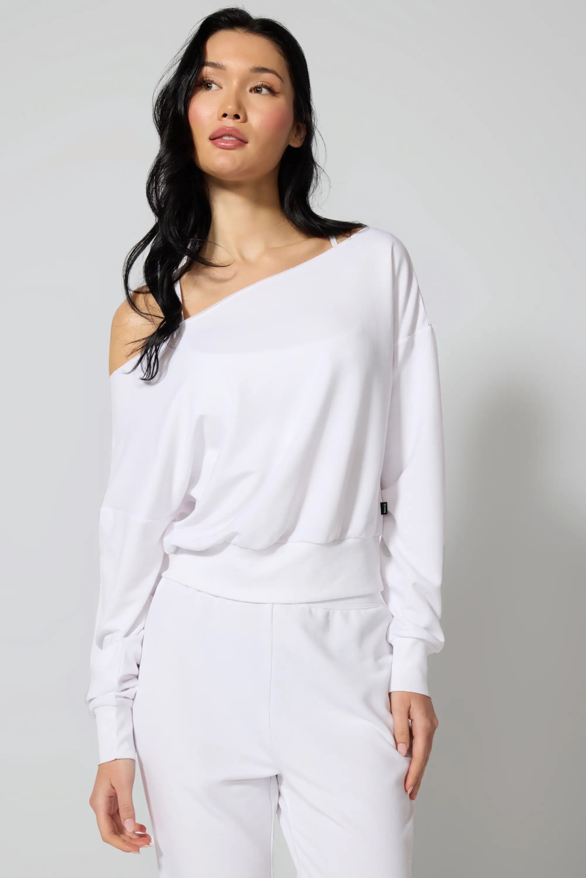 Cozy Fleece Flashdance Sweatshirt - Brilliant White