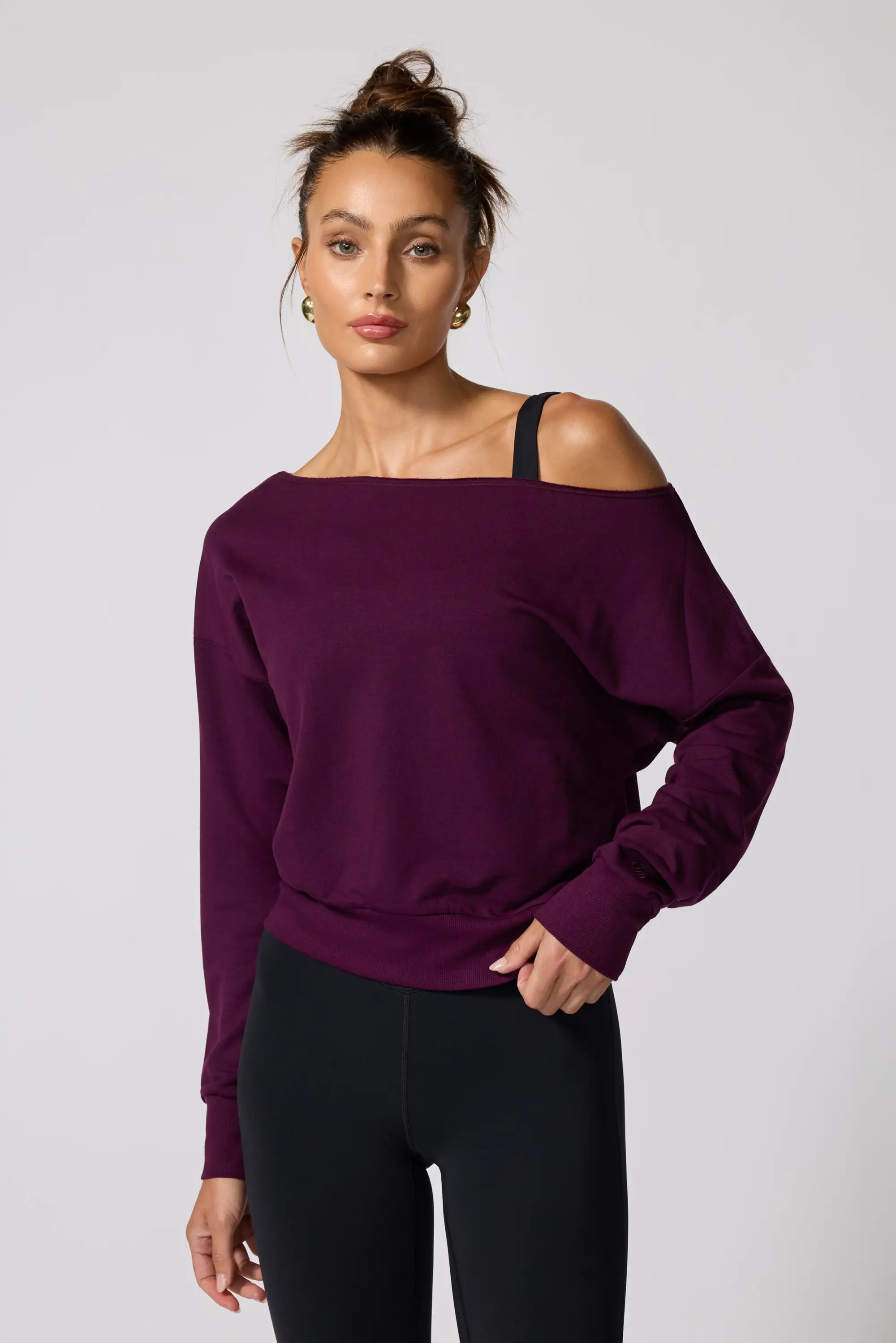 Cozy Fleece Flashdance Sweatshirt - Pickled Beet