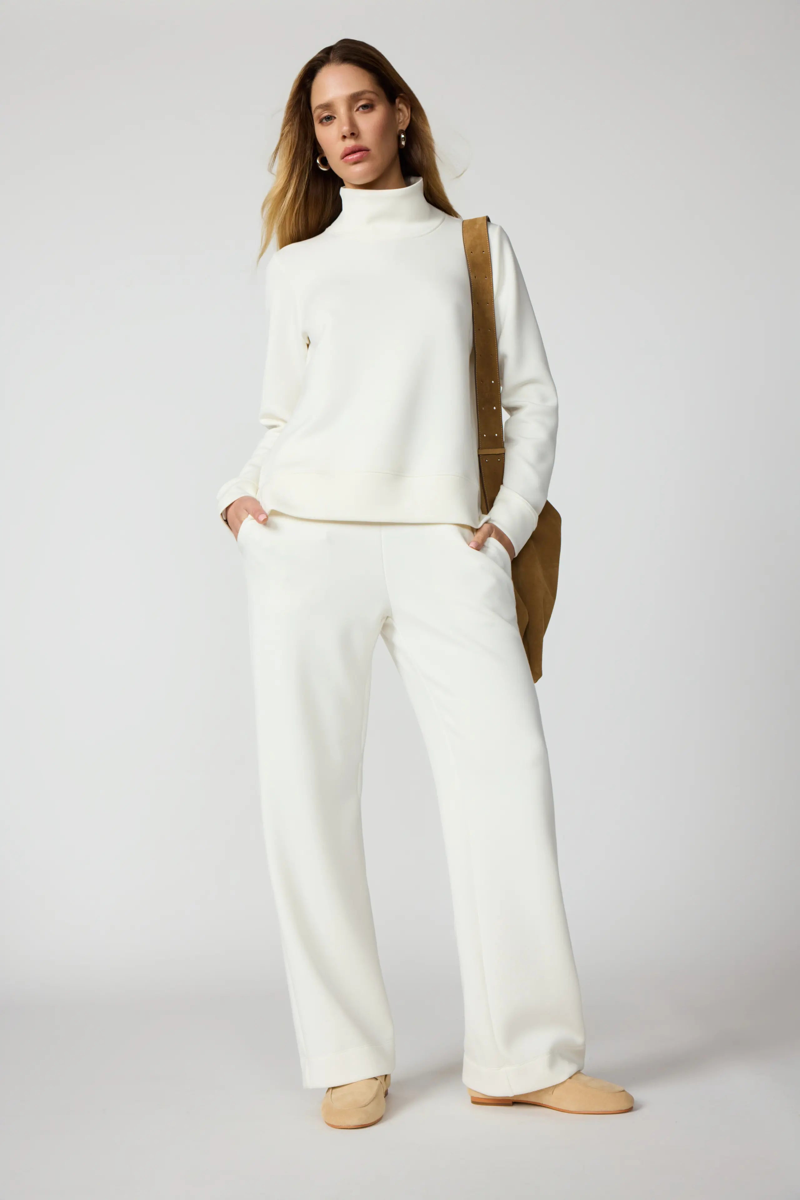 Dreamweave™ Mock Neck Sweatshirt - Vanilla