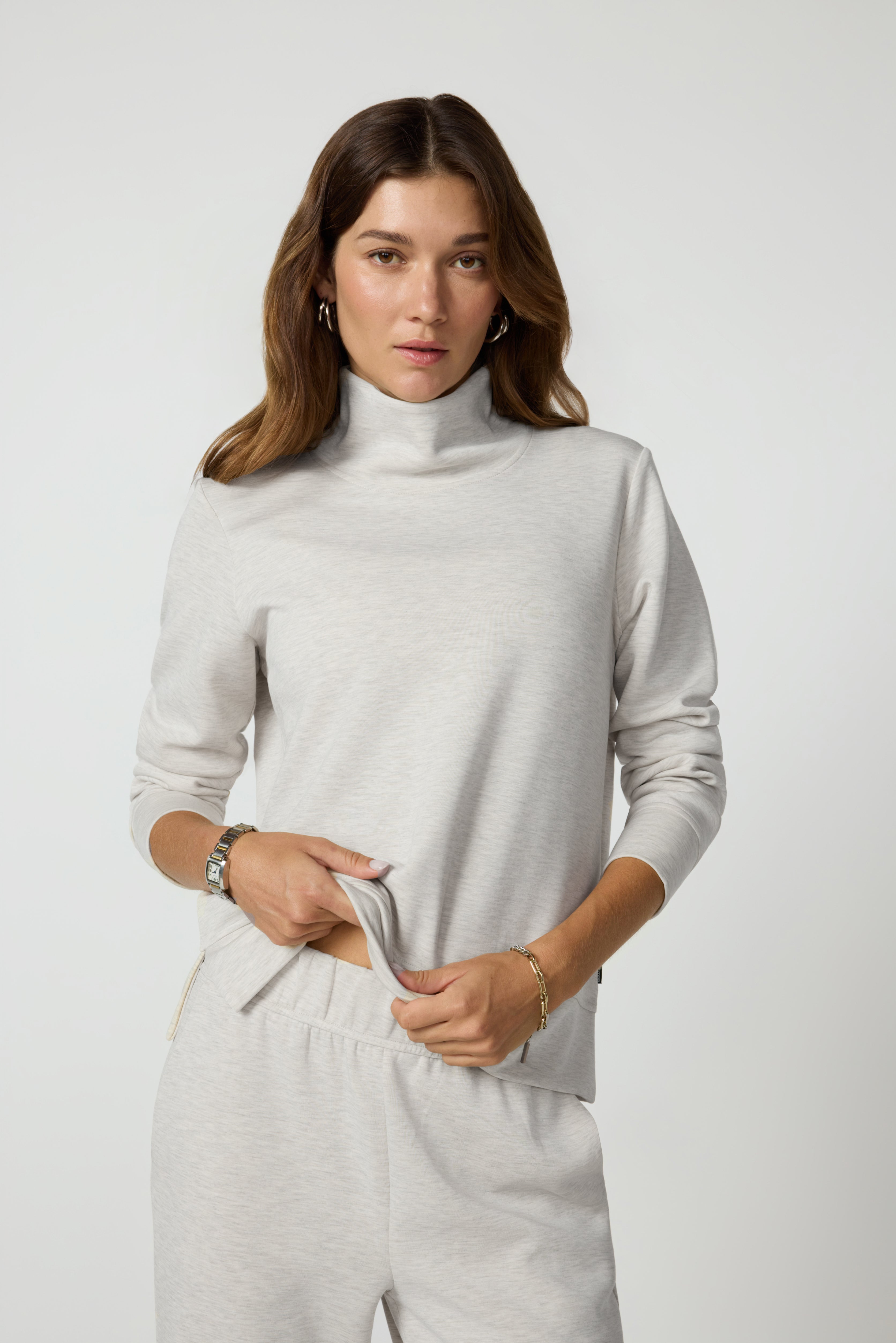 Dreamweave™ Mock Neck Sweatshirt - Htr Moonbeam