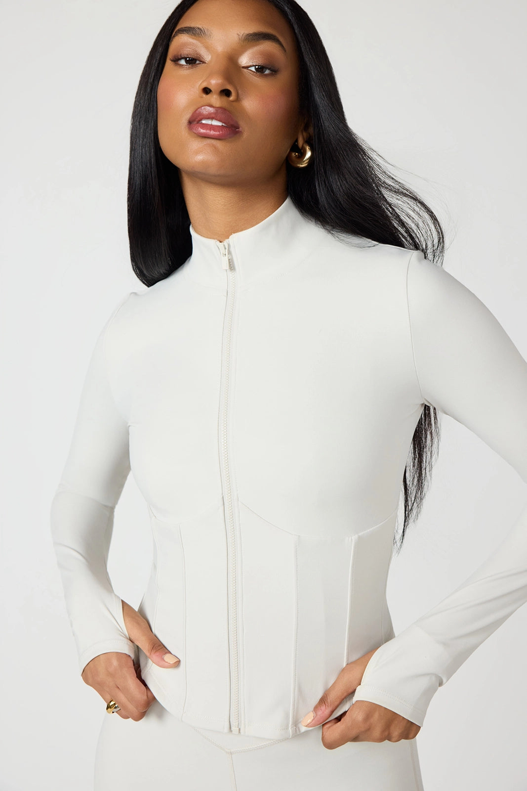 Sculpt Corset Full Zip - Moonbeam