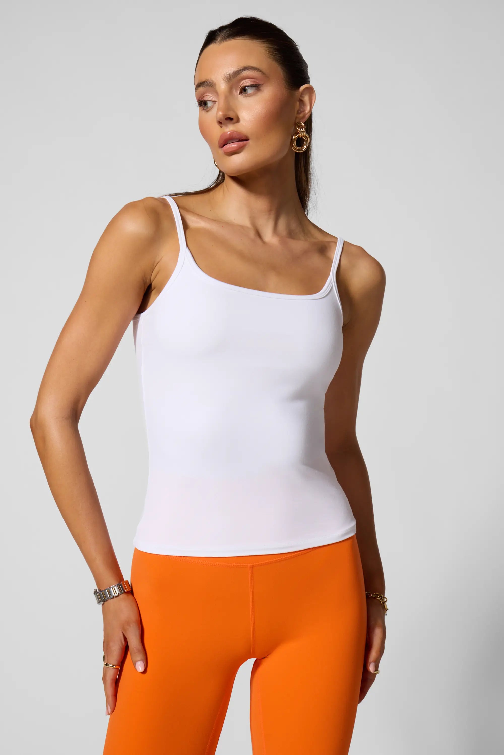 Cloud Strappy Tank with Support - Brilliant White