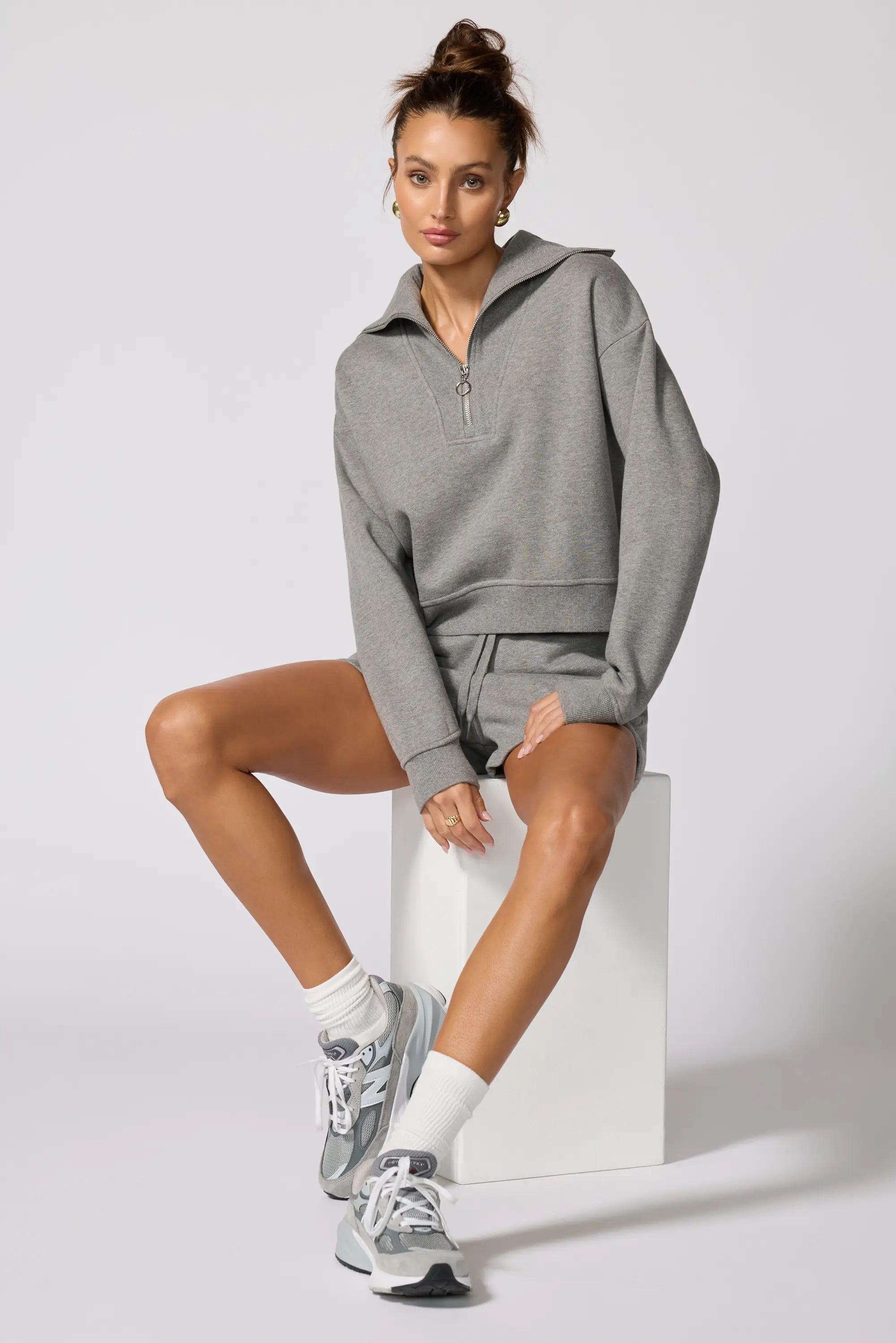 Luxefleece 1/4 Zip Sweatshirt - Htr Steel Grey