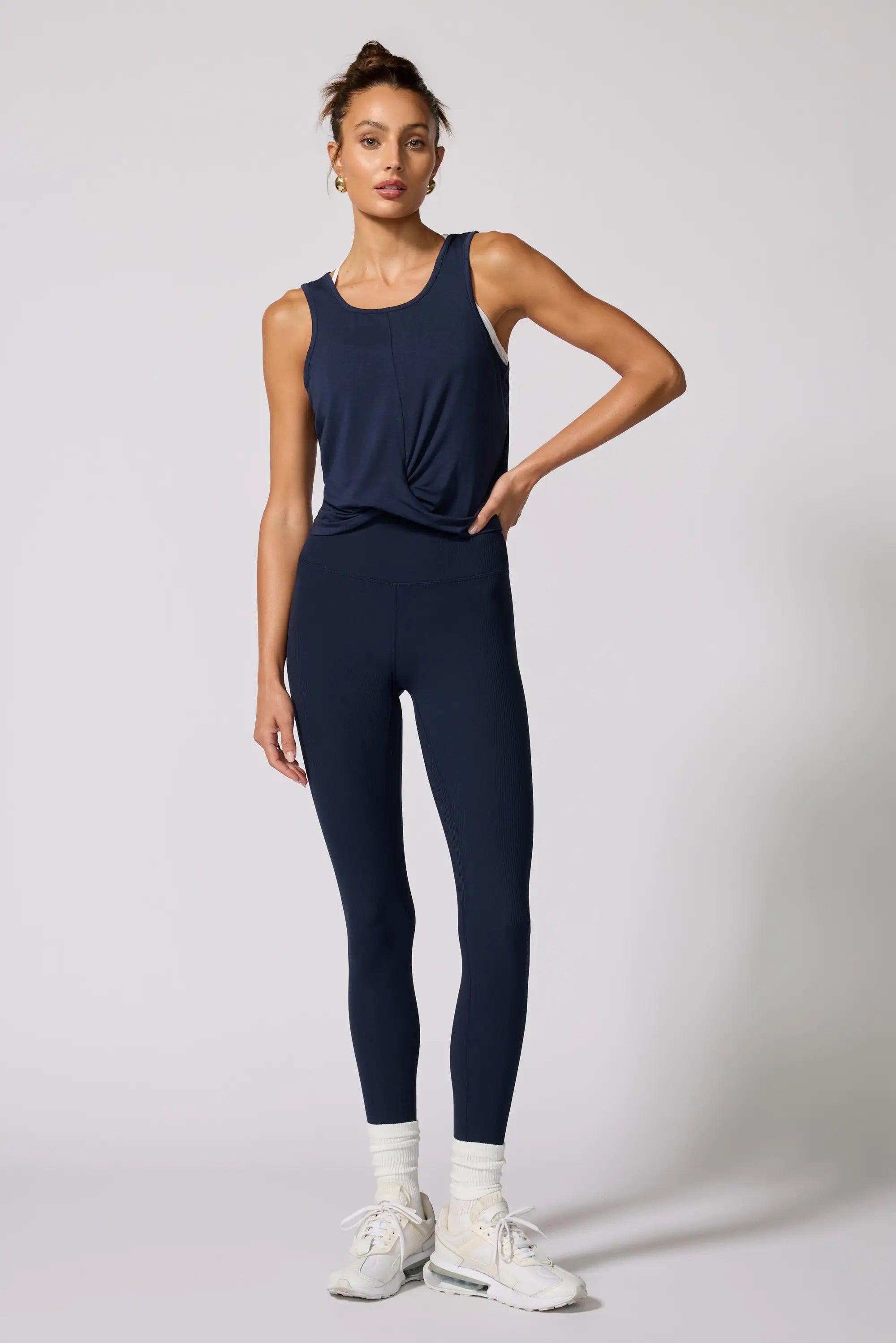 Twist Front Tank - Navy Blazer