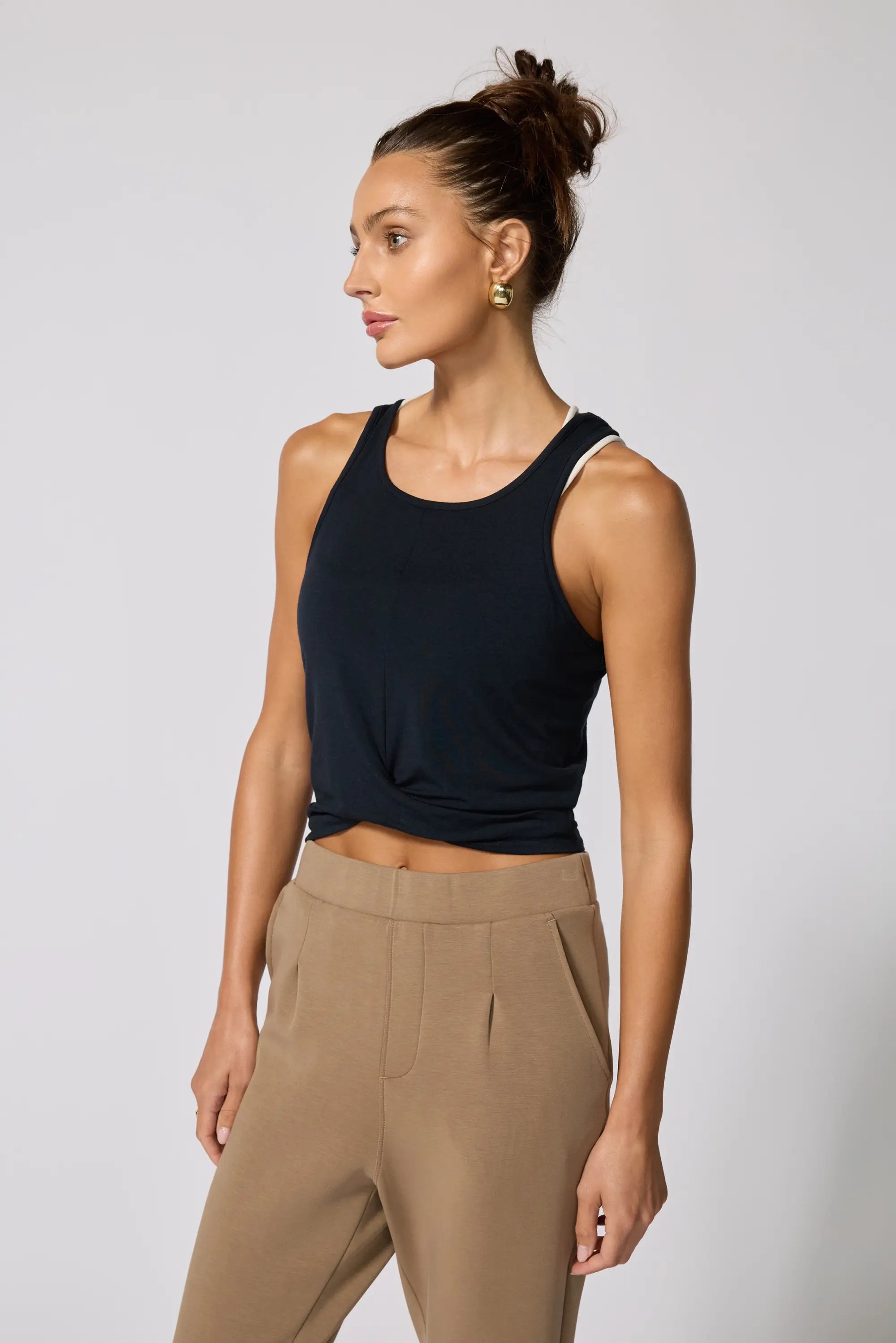 Twist Front Tank - Black