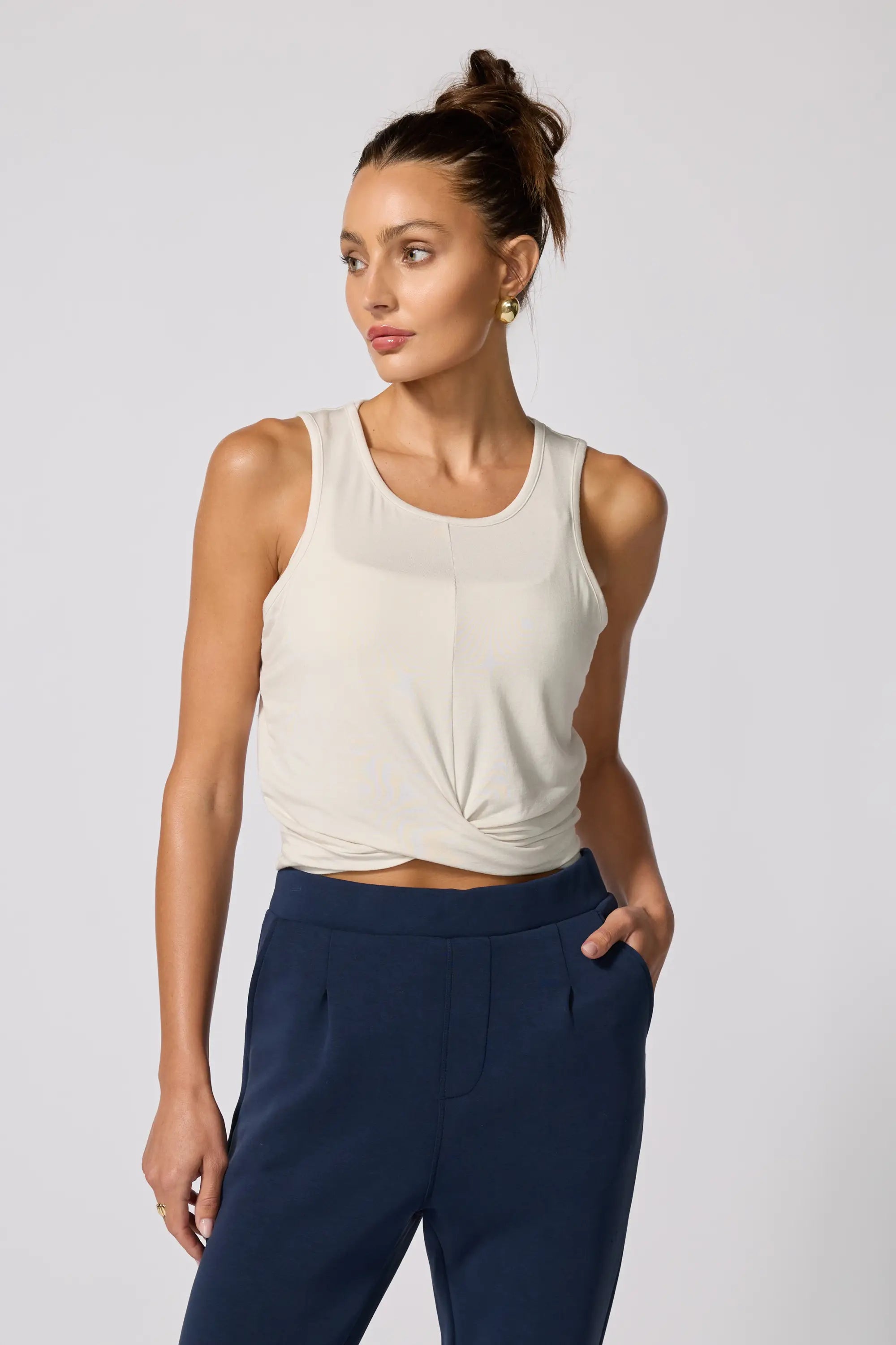 Twist Front Tank - Moonbeam