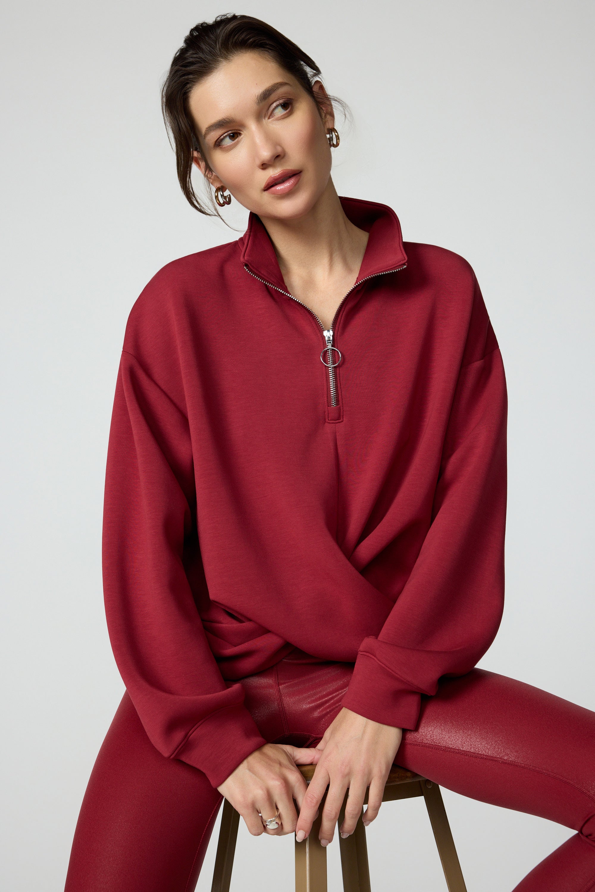 Dreamweave™ Crossover Pullover - Merlot