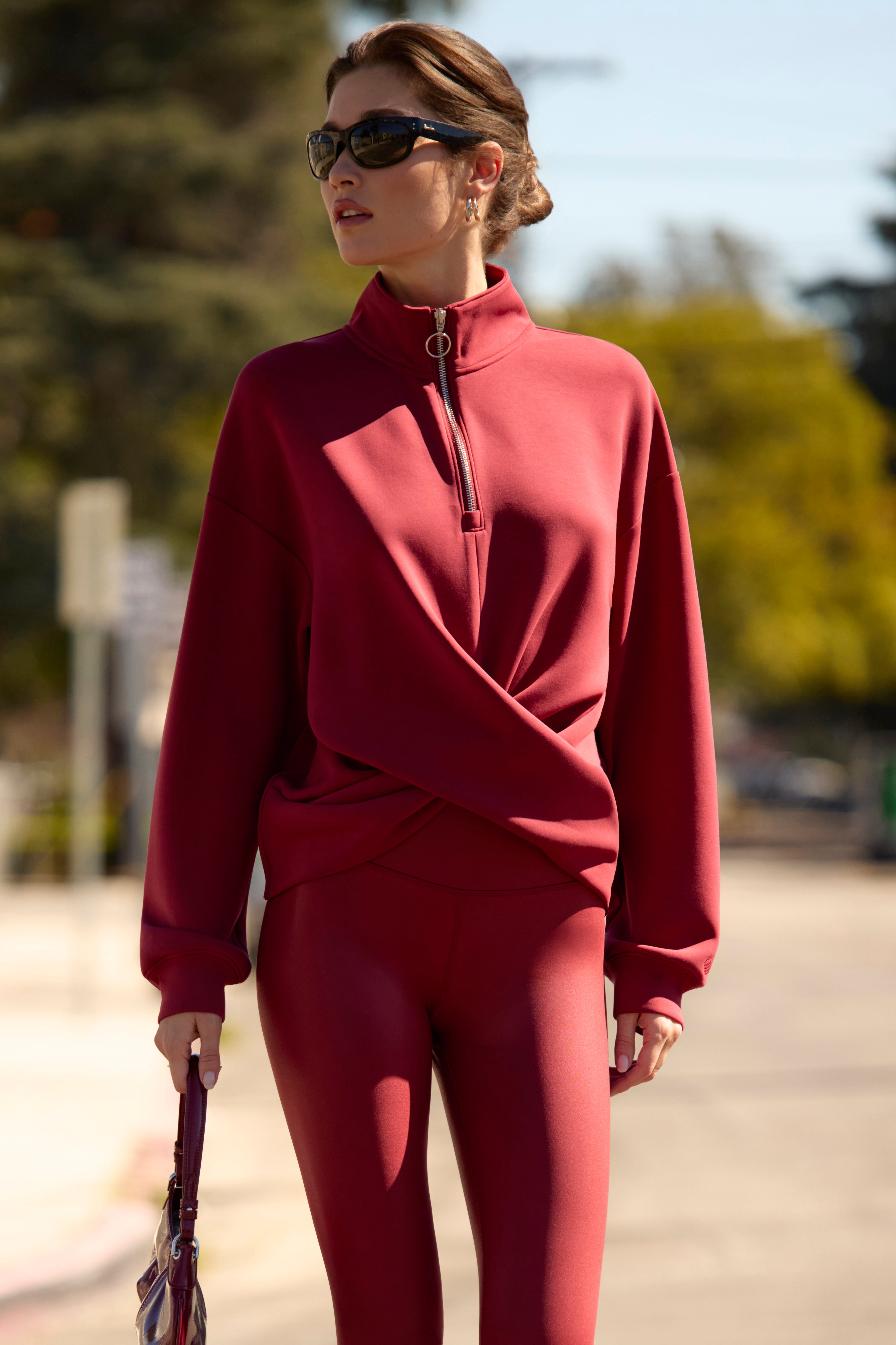 Dreamweave™ Crossover Pullover - Merlot