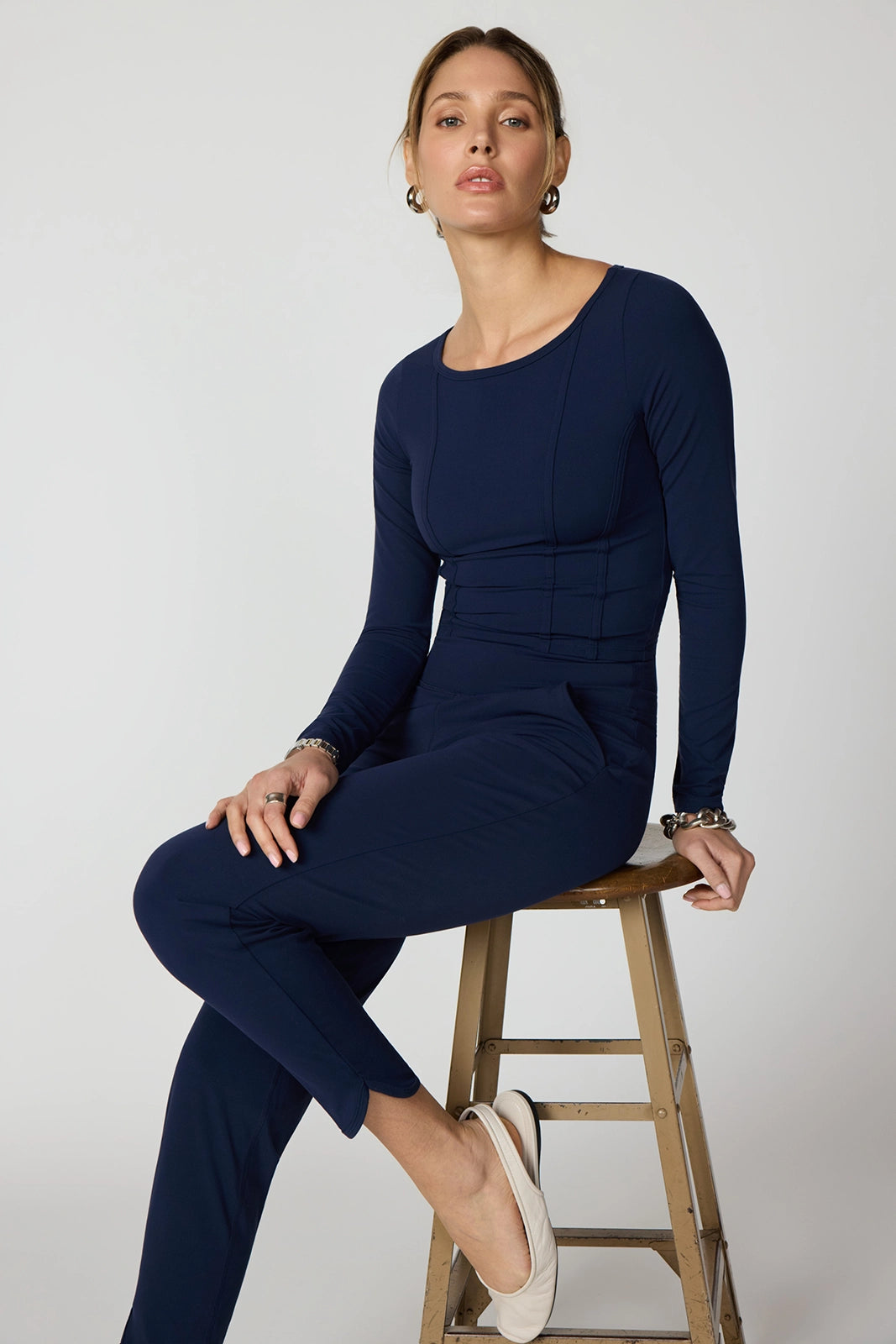 Cloud Corset Long Sleeve - Navy Blazer