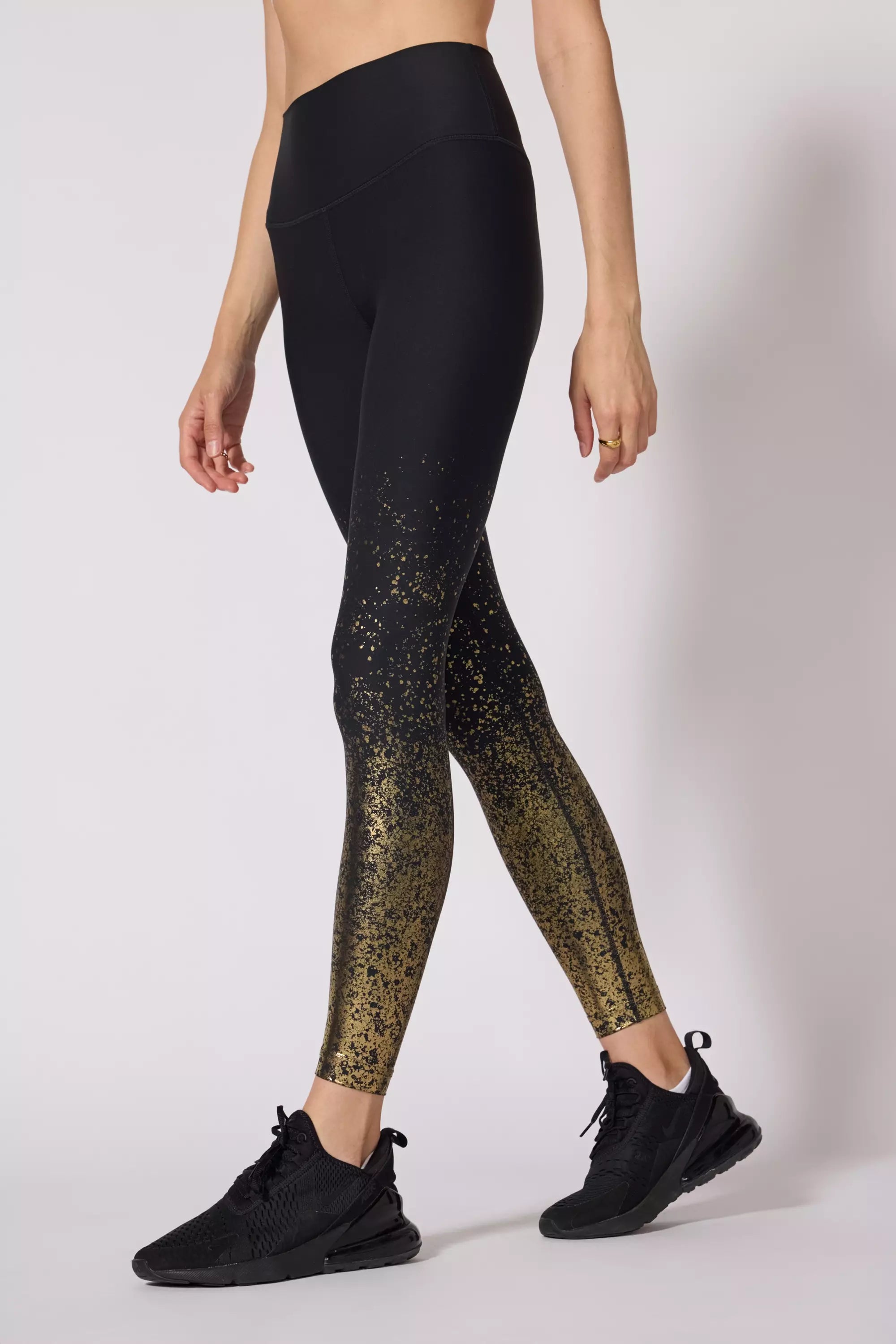 Foil-Print Legging - Jet Black
