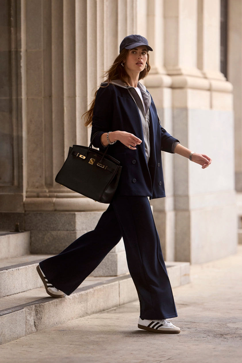 Wide Leg Pant - Navy Blazer