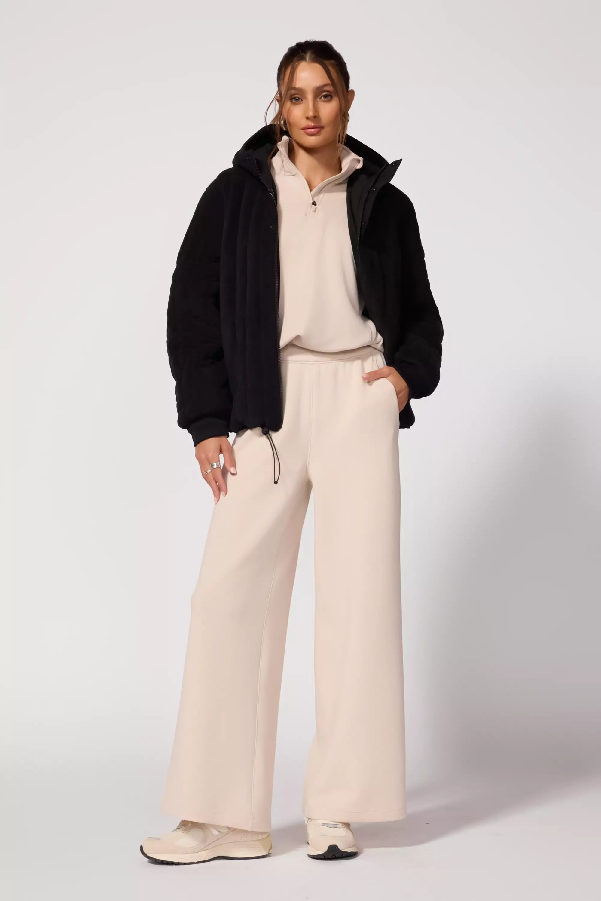 Plush Quilted Jacket - Black