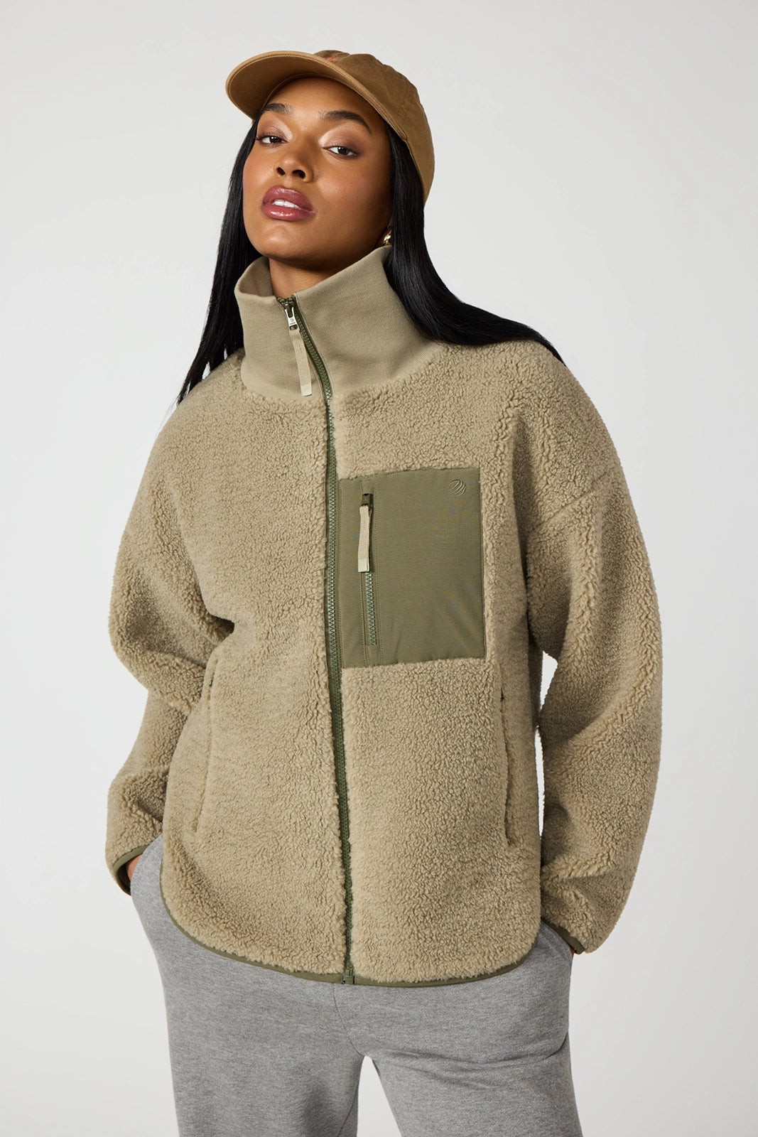 Berber Colour Block Jacket - Silver Sage