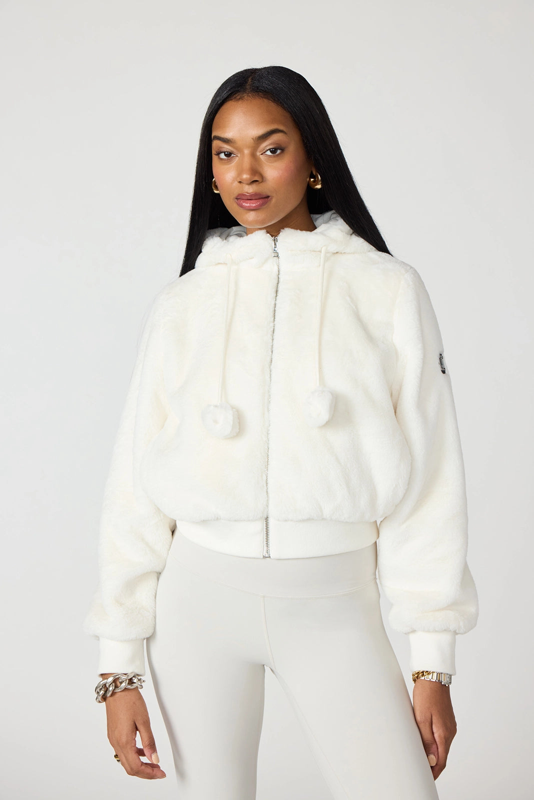 Plush Bomber Jacket - Vanilla