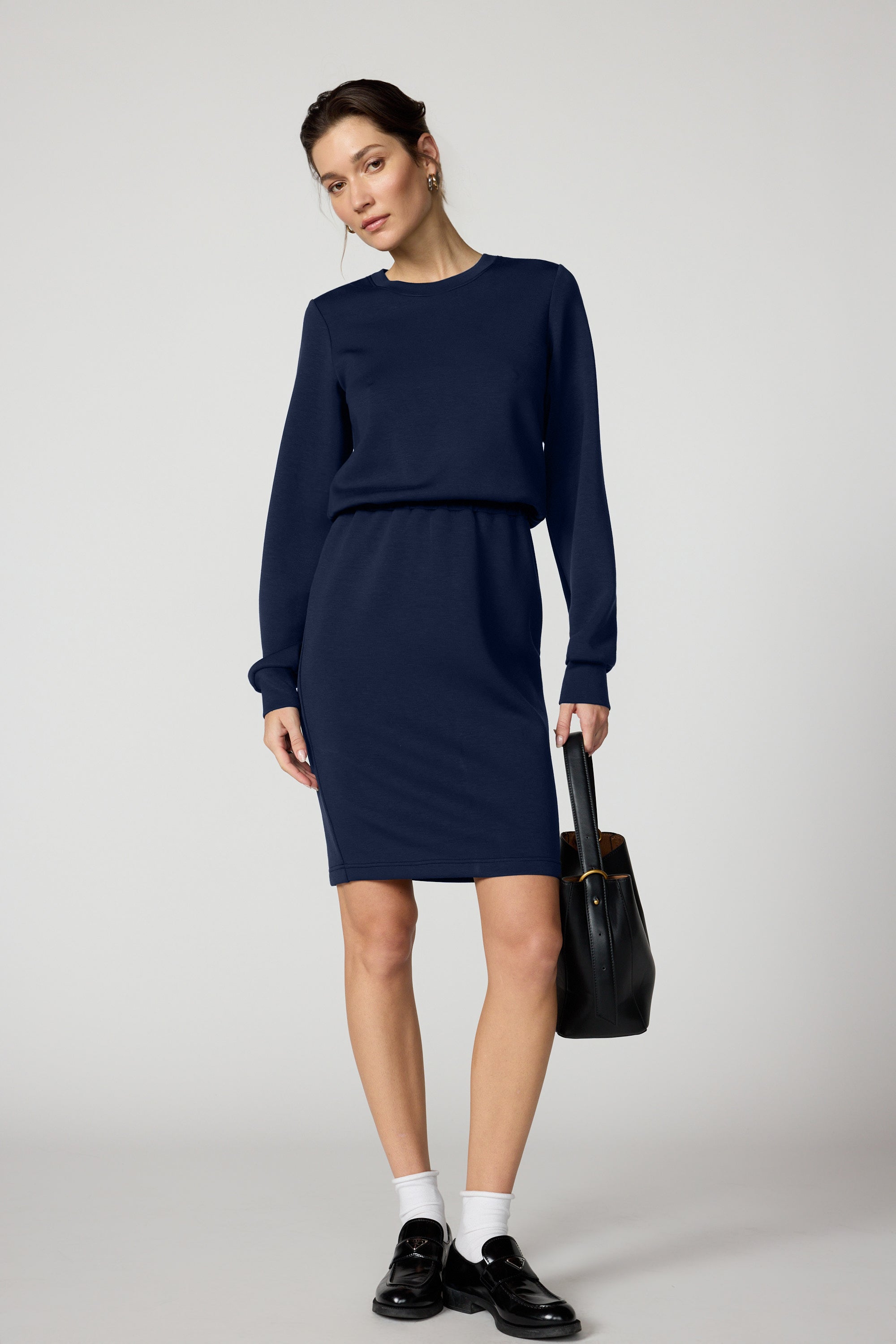Dreamweave™ Long Sleeve Dress - Navy Blazer