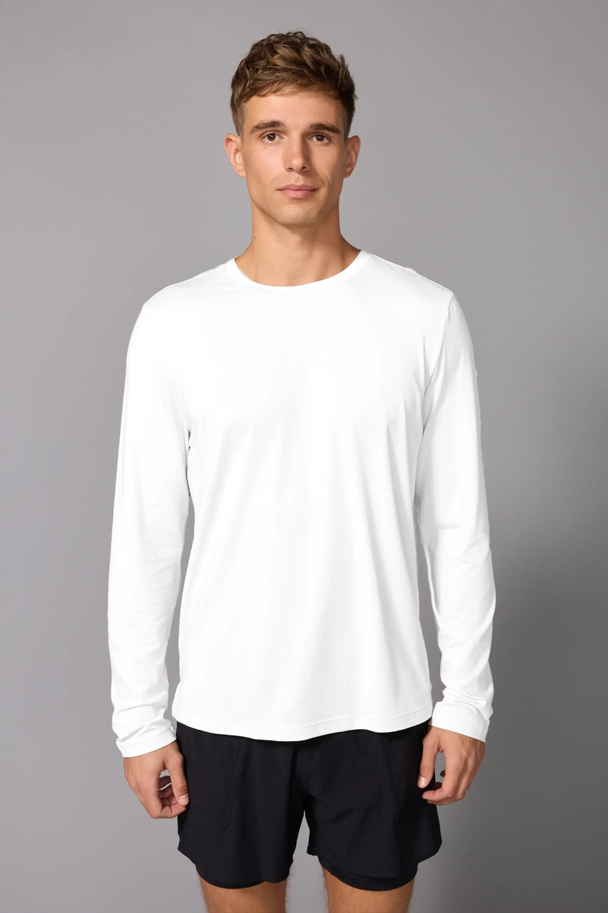 Pima Cotton Long Sleeve Tee - White