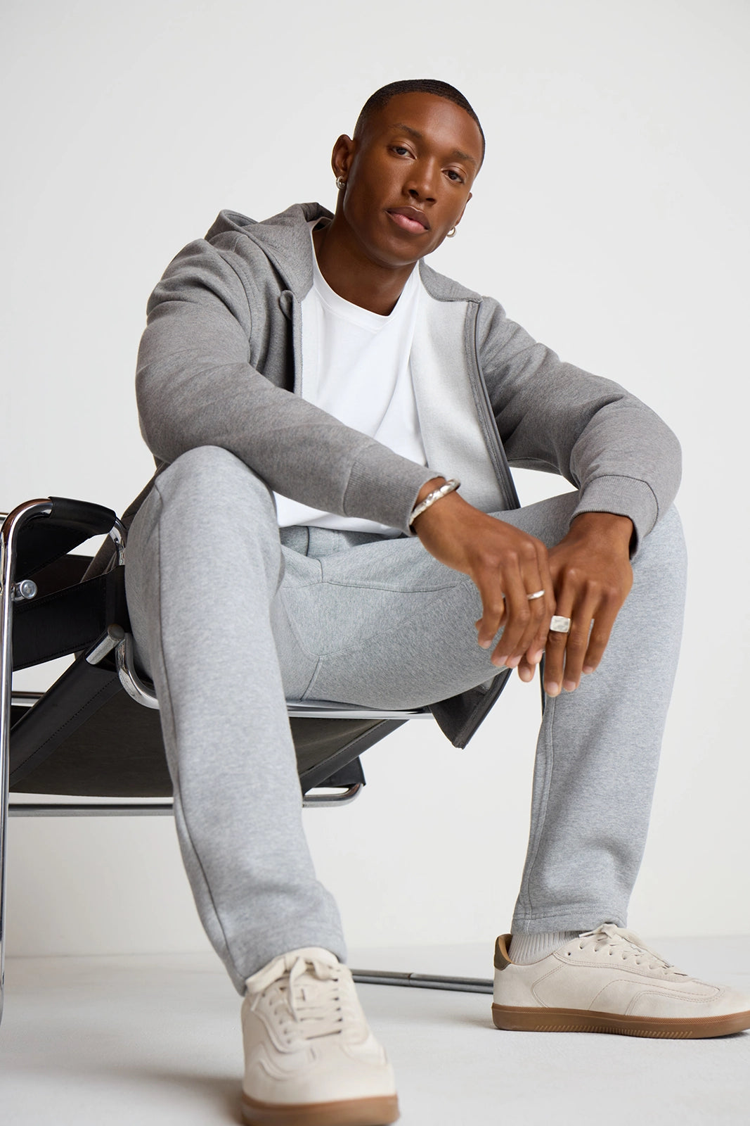 Men's Luxefleece Relaxed Zip-Up Hoodie - Htr Steel Grey